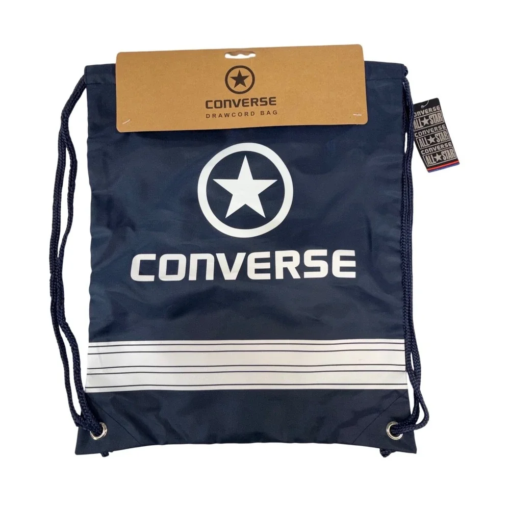 Converse All Star Drawcord Bag Navy Blue Cinch Sack Gym Backpack New With Tags